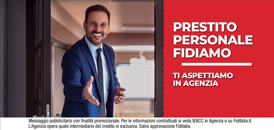 Agenzia Bogliacino Andrea Fiditalia | Savona, Alessandria | Prestito Personale Fidiamo - Ti aspettiamo per realizzare i tuoi progetti. Messaggio pubblicitario con finalità promozionale. Per le informazioni contrattuali si veda IEBCC in Agenzia o su Fiditalia.it. L’Agenzia opera quale intermediario del credito in esclusiva. Salvo approvazione Fiditalia.