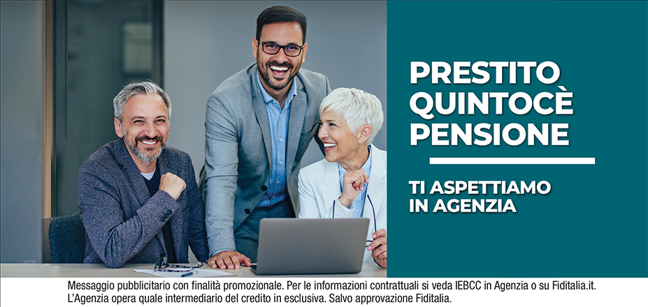 Agenzia Bogliacino Andrea Fiditalia | Savona, Alessandria | Cessione del Quinto Quintocè - Un consulente dedicato per i progetti di dipendenti e pensionati. Messaggio pubblicitario con finalità promozionale. Per le informazioni contrattuali si veda IEBCC in Agenzia o su Fiditalia. it. L’Agenzia opera quale intermediario del credito in esclusiva. Salvo approvazione Fiditalia.